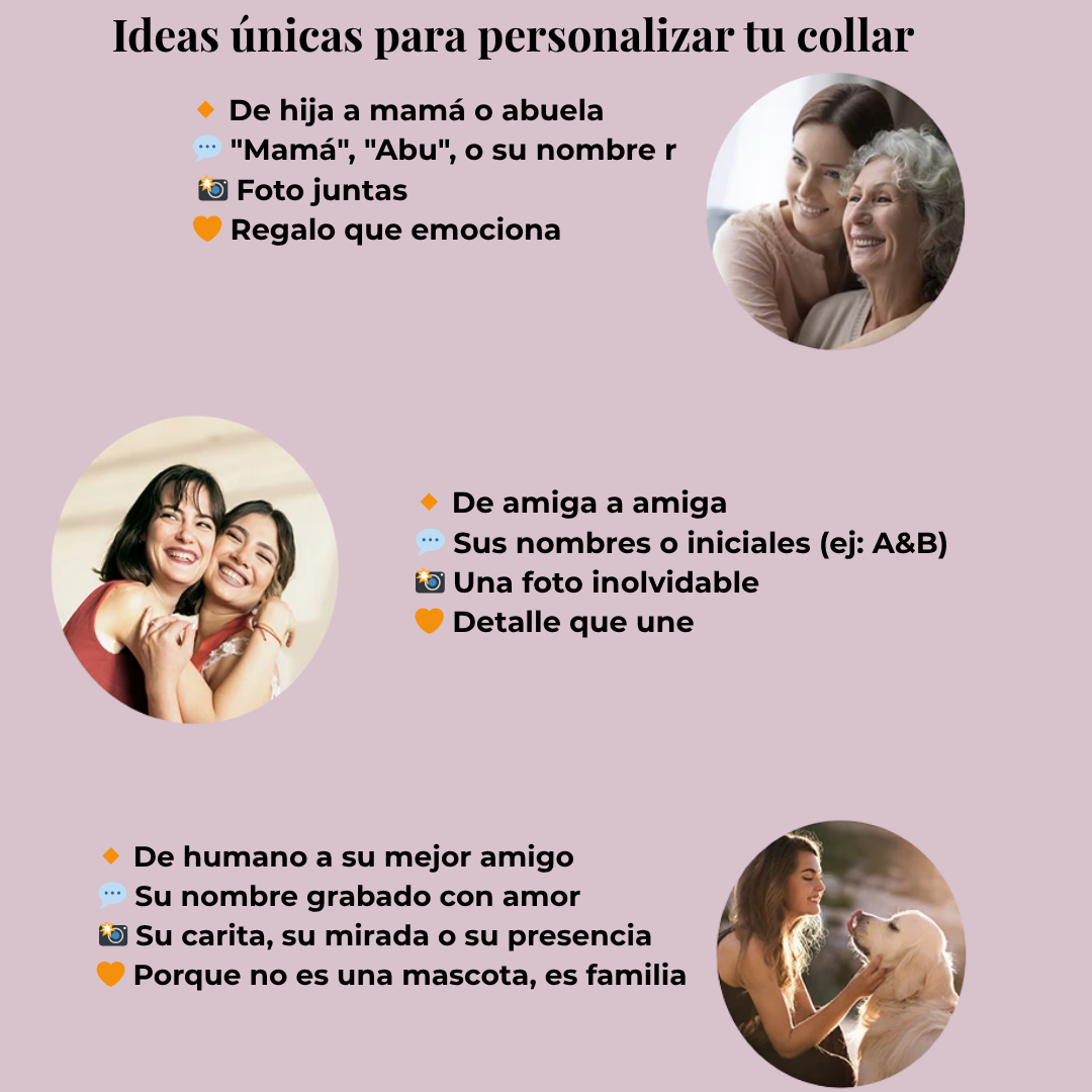 Collar con nombre personalizado y con proyección de foto
